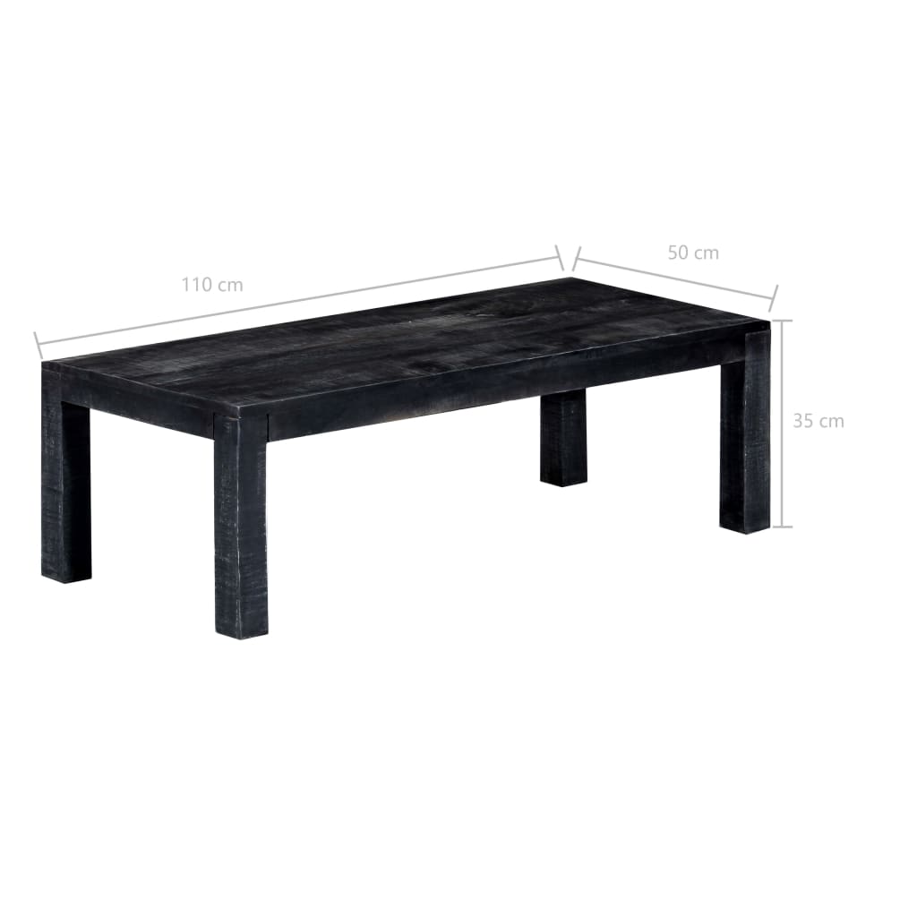 Coffee Table Solid Mango Wood Black