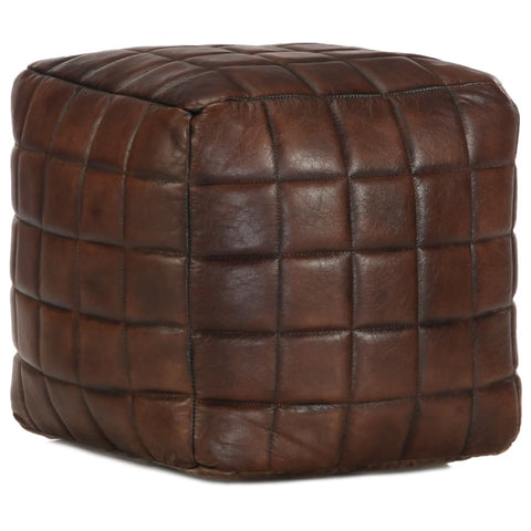 Pouffe Dark Brown  Genuine Goat Leather