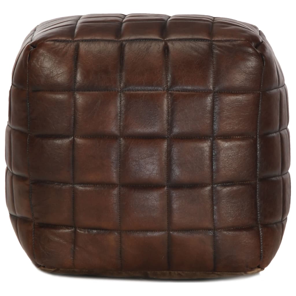 Pouffe Dark Brown  Genuine Goat Leather