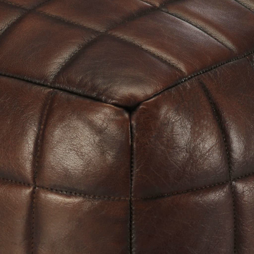 Pouffe Dark Brown  Genuine Goat Leather