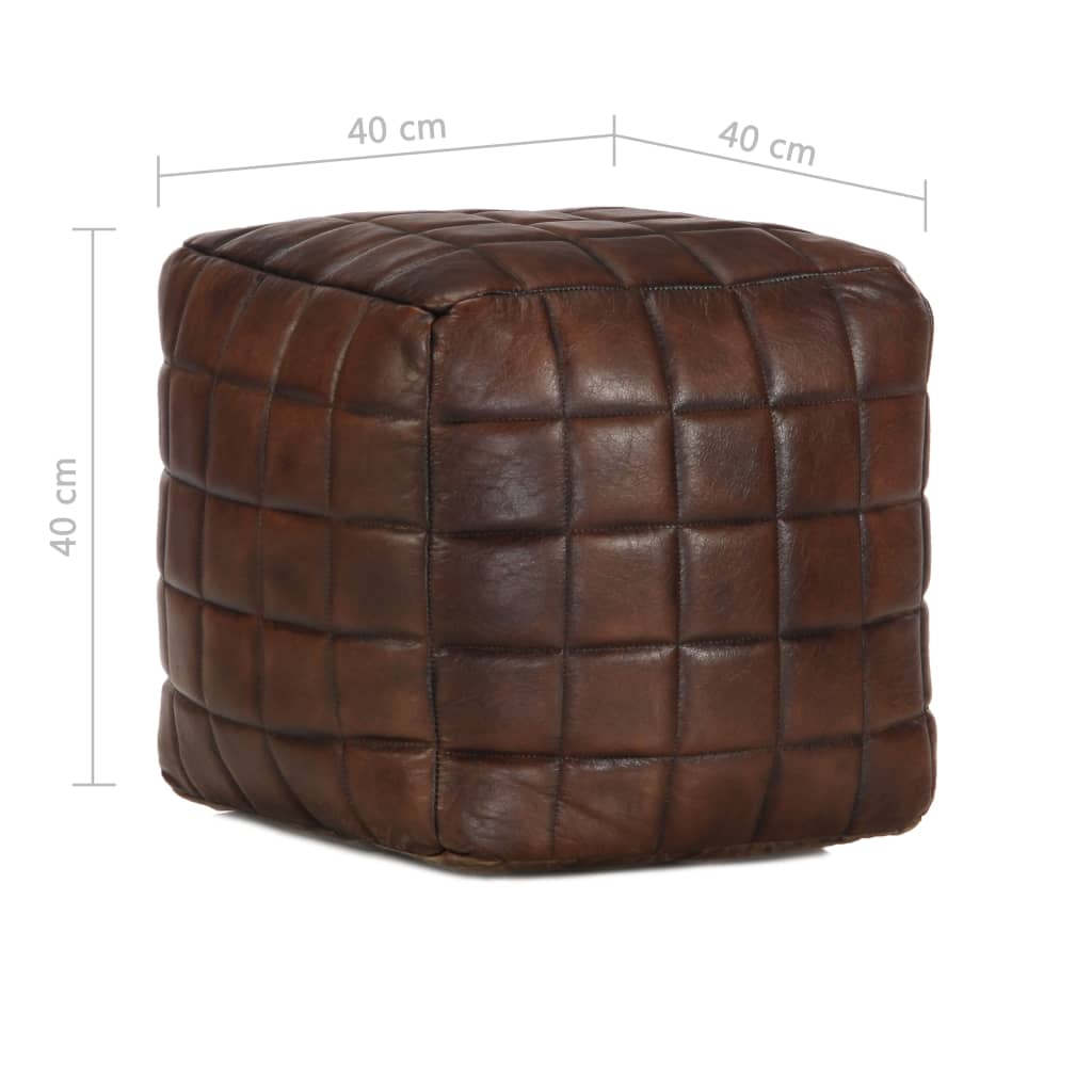 Pouffe Dark Brown  Genuine Goat Leather