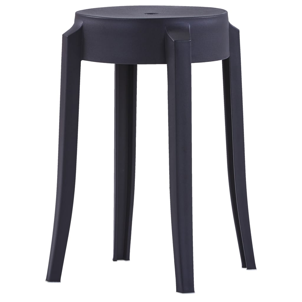 Stackable Stools 4 pcs Black Plastic