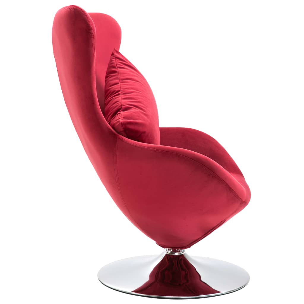 Swivel Egg Chair with Cushion Red Velvet