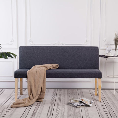 Bench 139.5 cm Dark Grey Polyester