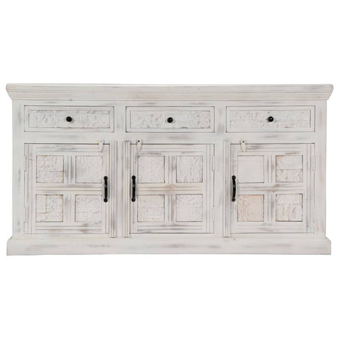 Sideboard 3 Doors Mango Wood White