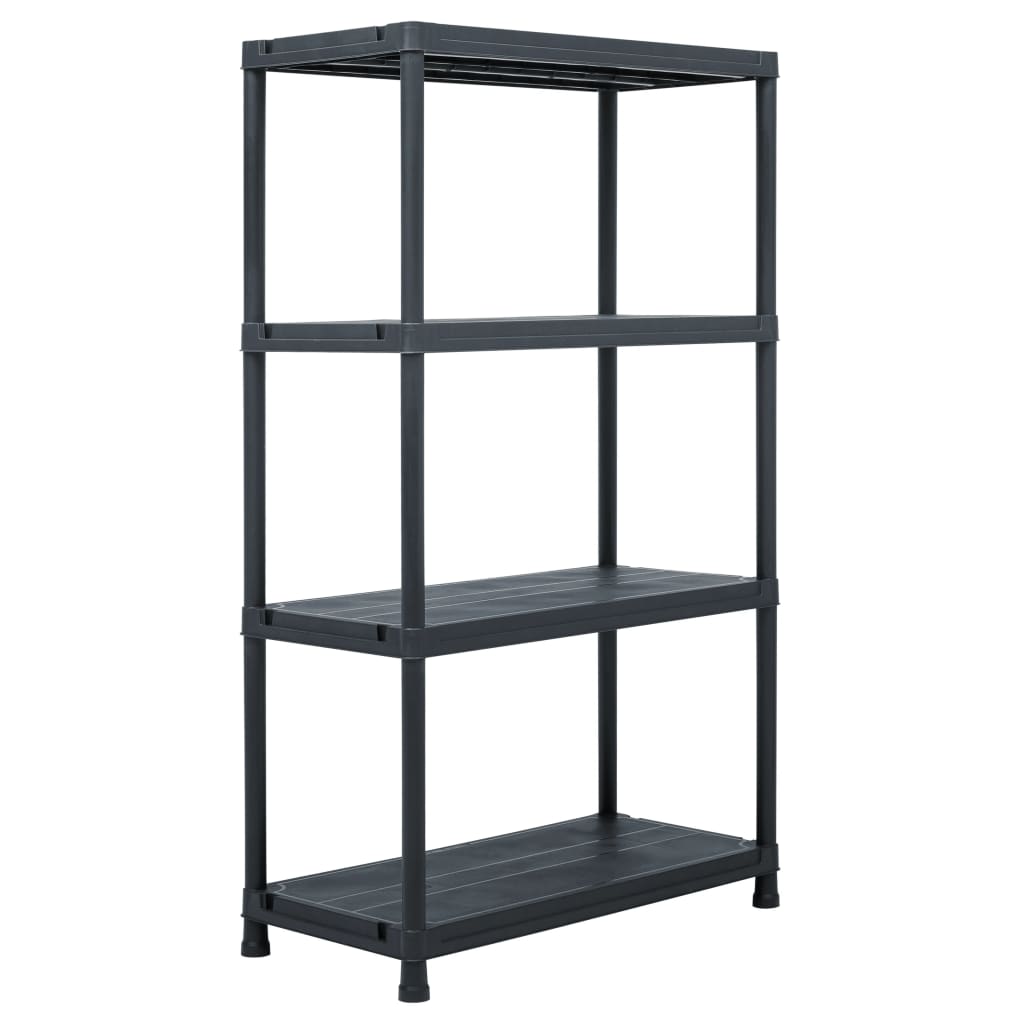 Storage Shelf Racks 2 pcs Black 200 kg Plastic