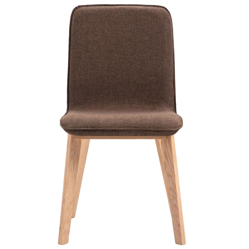 Dining Chairs 4 pcs Brown Fabric