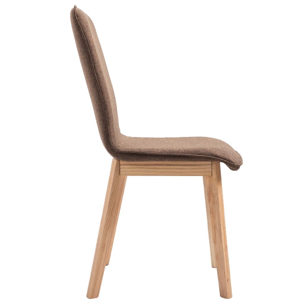 Dining Chairs 4 pcs Brown Fabric