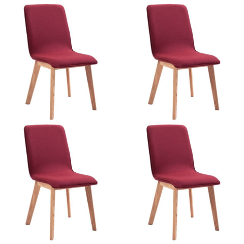 Dining Chairs 4 pcs Red Fabric