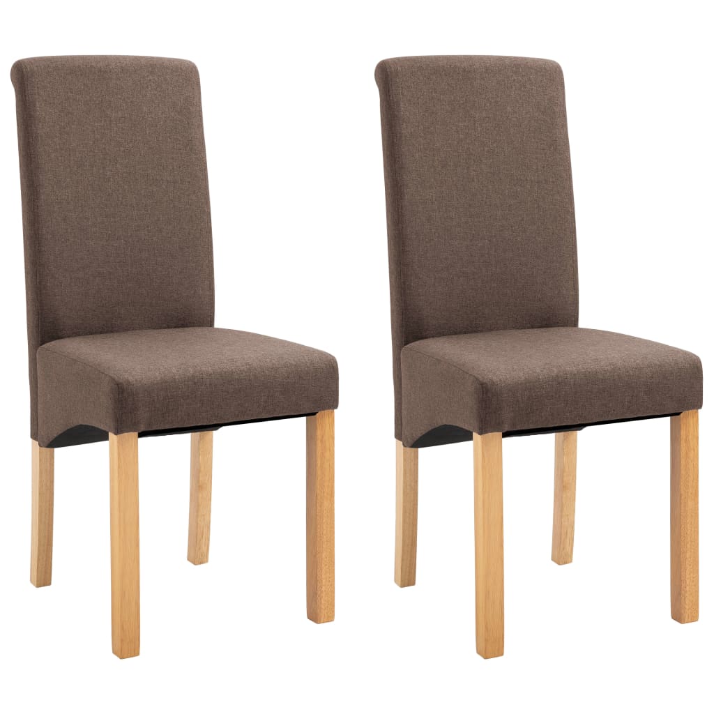 Dining Chairs 2 pcs Brown Fabric