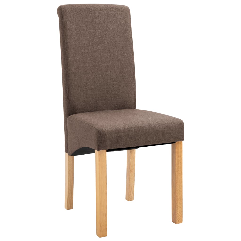 Dining Chairs 2 pcs Brown Fabric