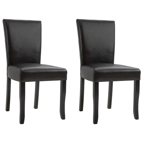 Dining Chairs 2 pcs Dark Brown faux Leather