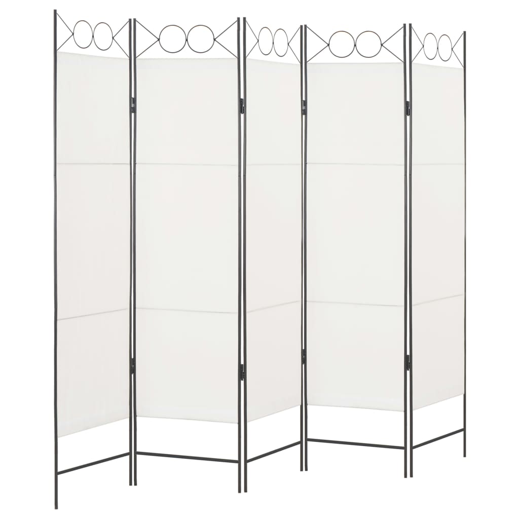 5-Panel Room Divider White