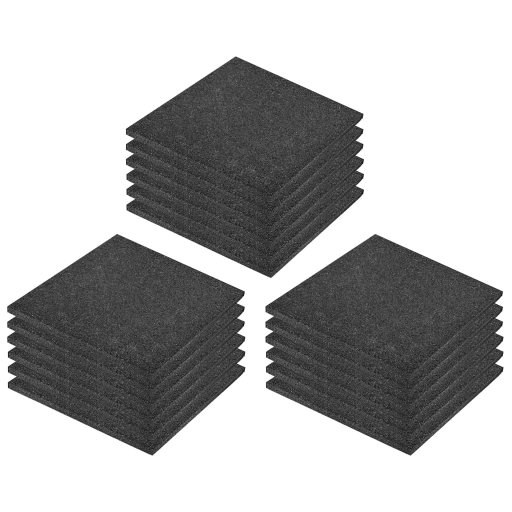 Fall Protection Tiles 18 pcs Rubber Black