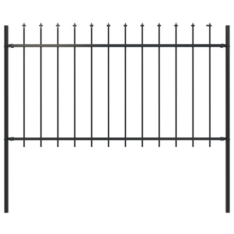 Garden Fence with Spear Top Steel--Black