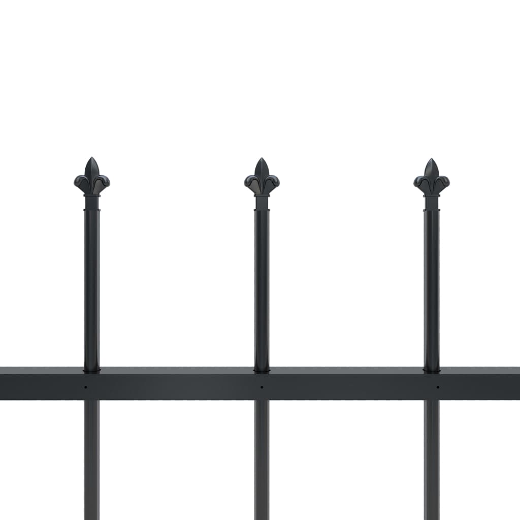 Garden Fence with Spear Top Steel--Black