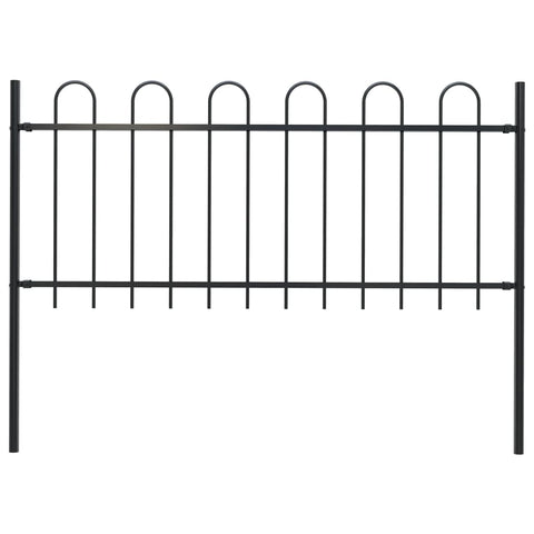 Garden Fence with Hoop Top Steel /Black