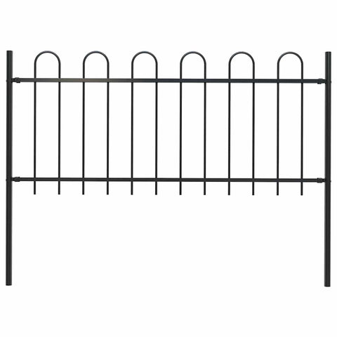 Garden Fence with Hoop Top Steel_Black