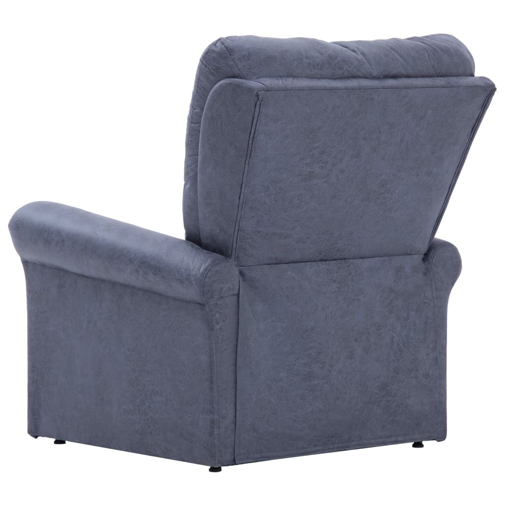 Reclining Chair Grey Suede Leather