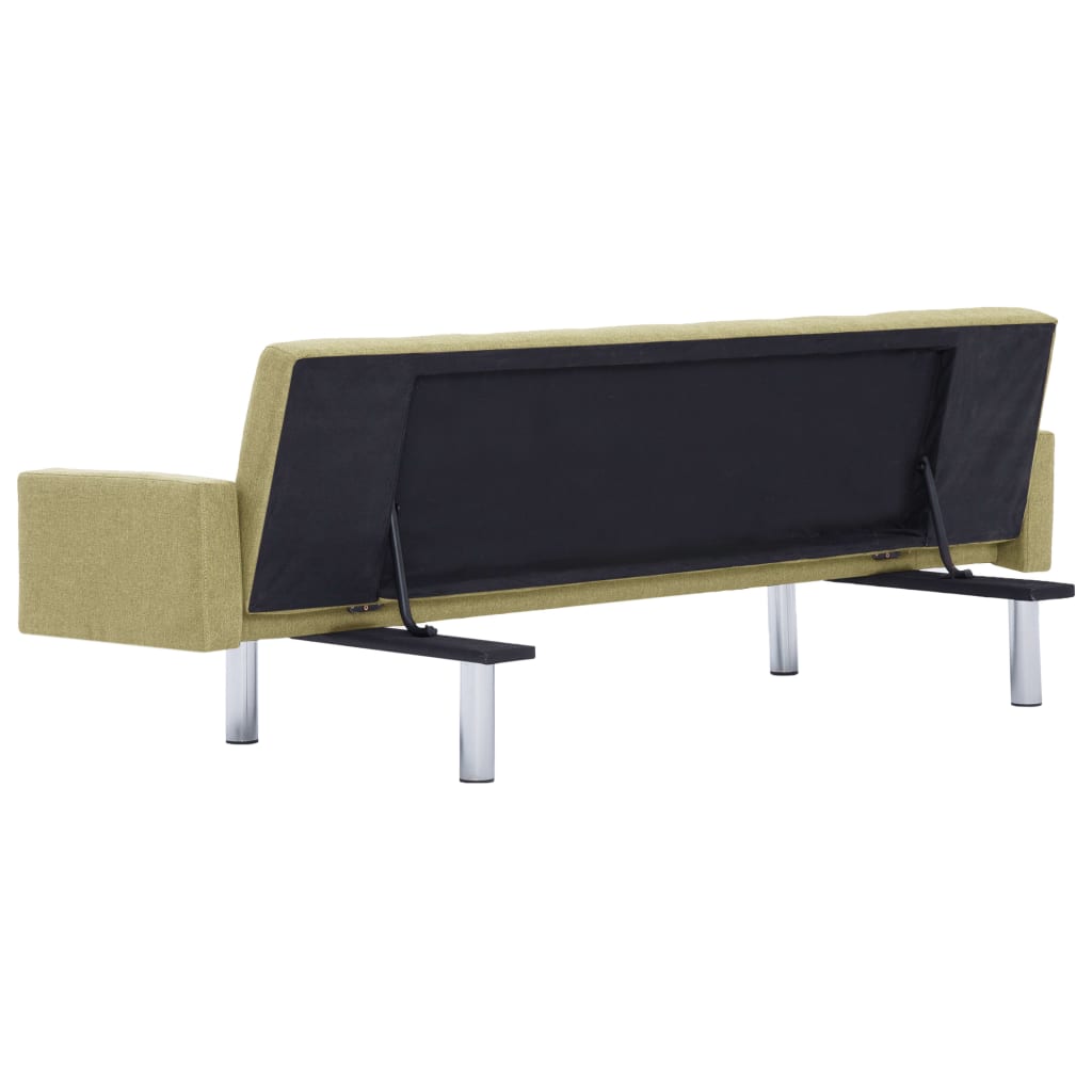 Sofa Bed with Armrest Green Polyester