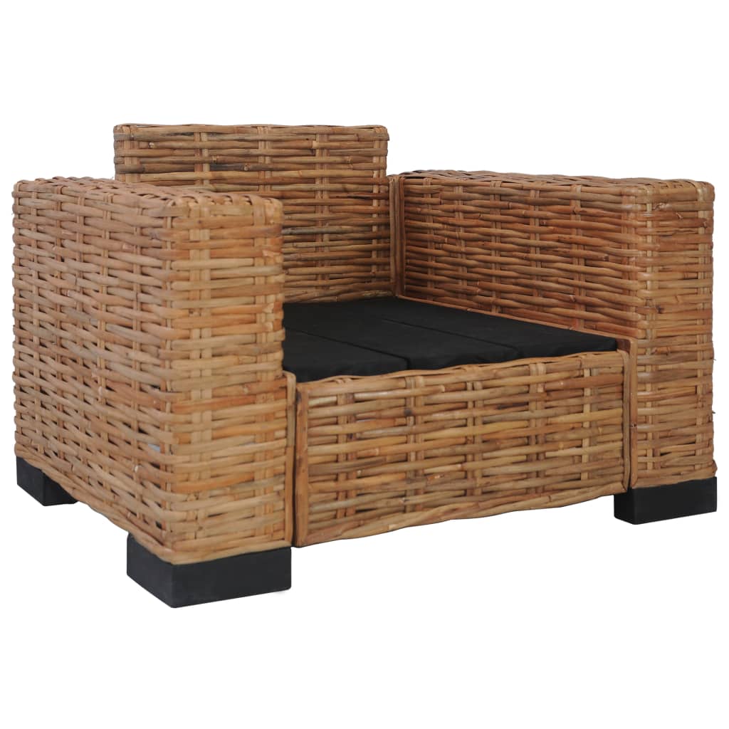 Armchair with Cushions Natural Rattan