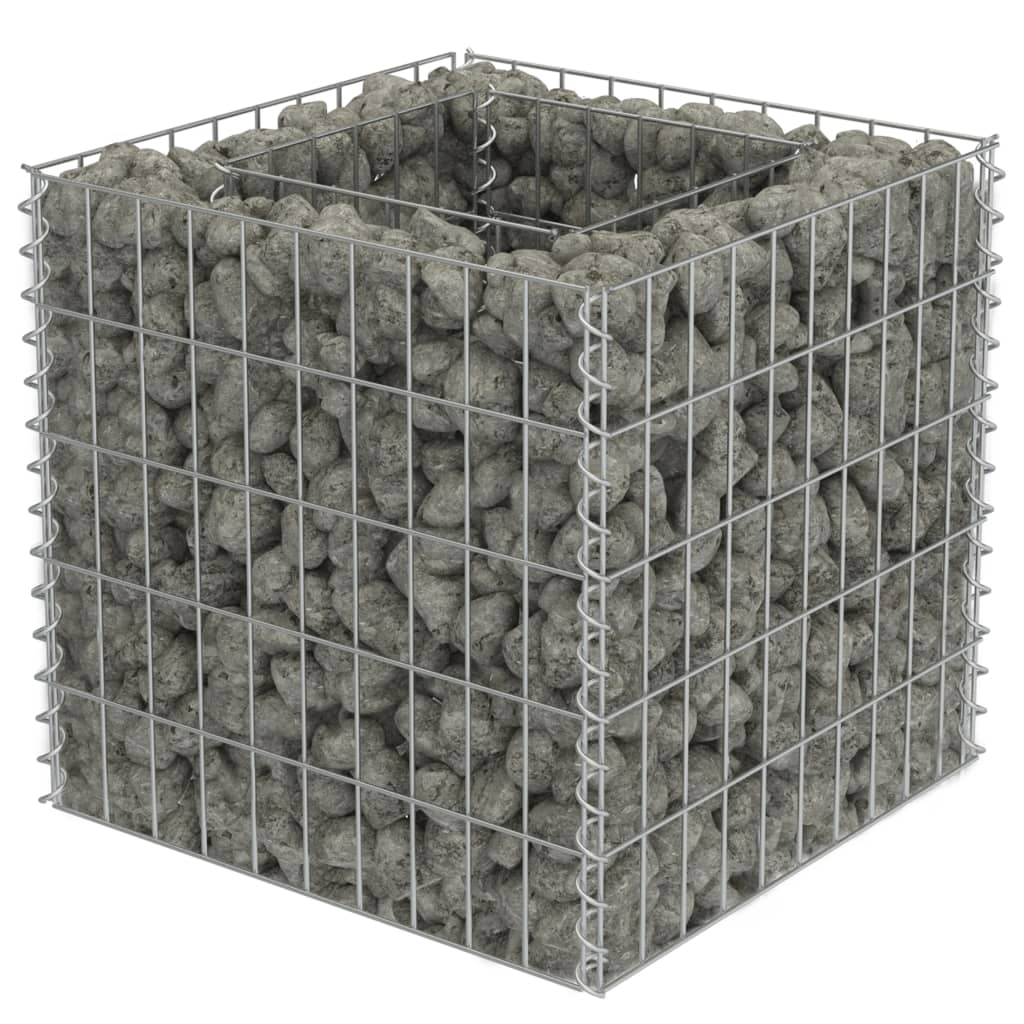 Gabion Planter Galvanised Steel  Colour Silver