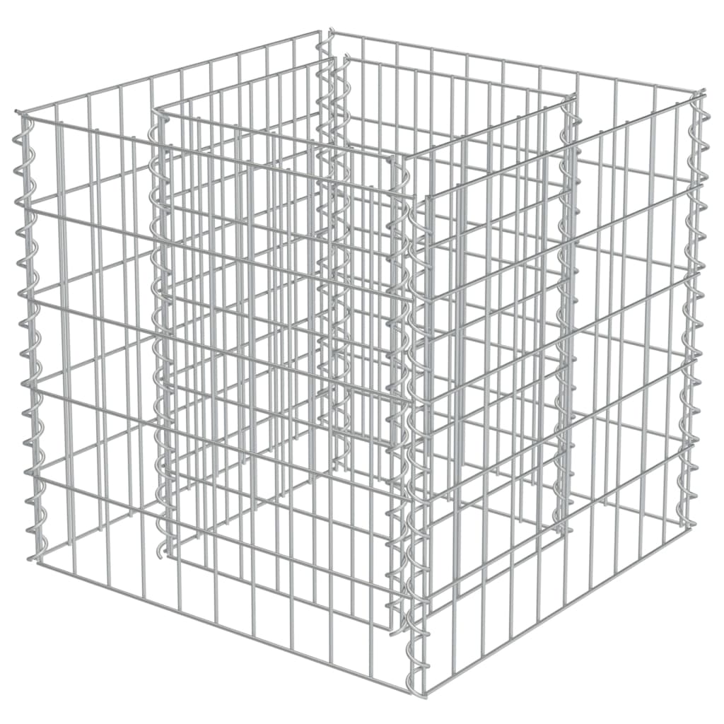 Gabion Planter Galvanised Steel  Colour Silver