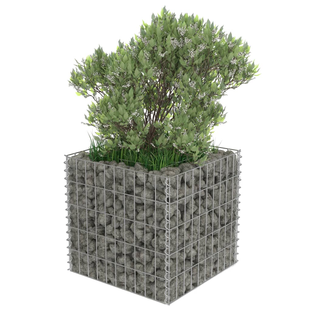 Gabion Planter Galvanised Steel  Colour Silver