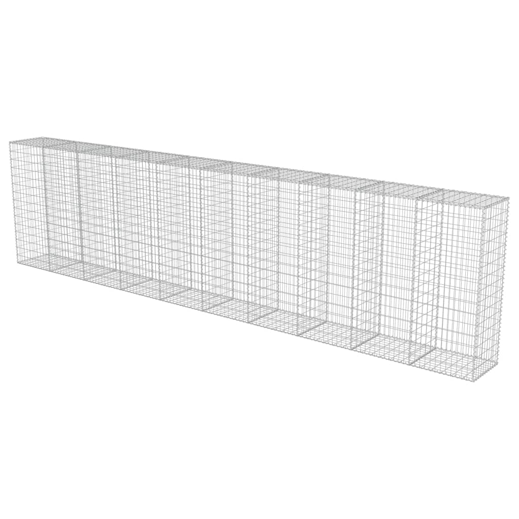 Gabion Wall with Covers Galvanised Steel [Silver]