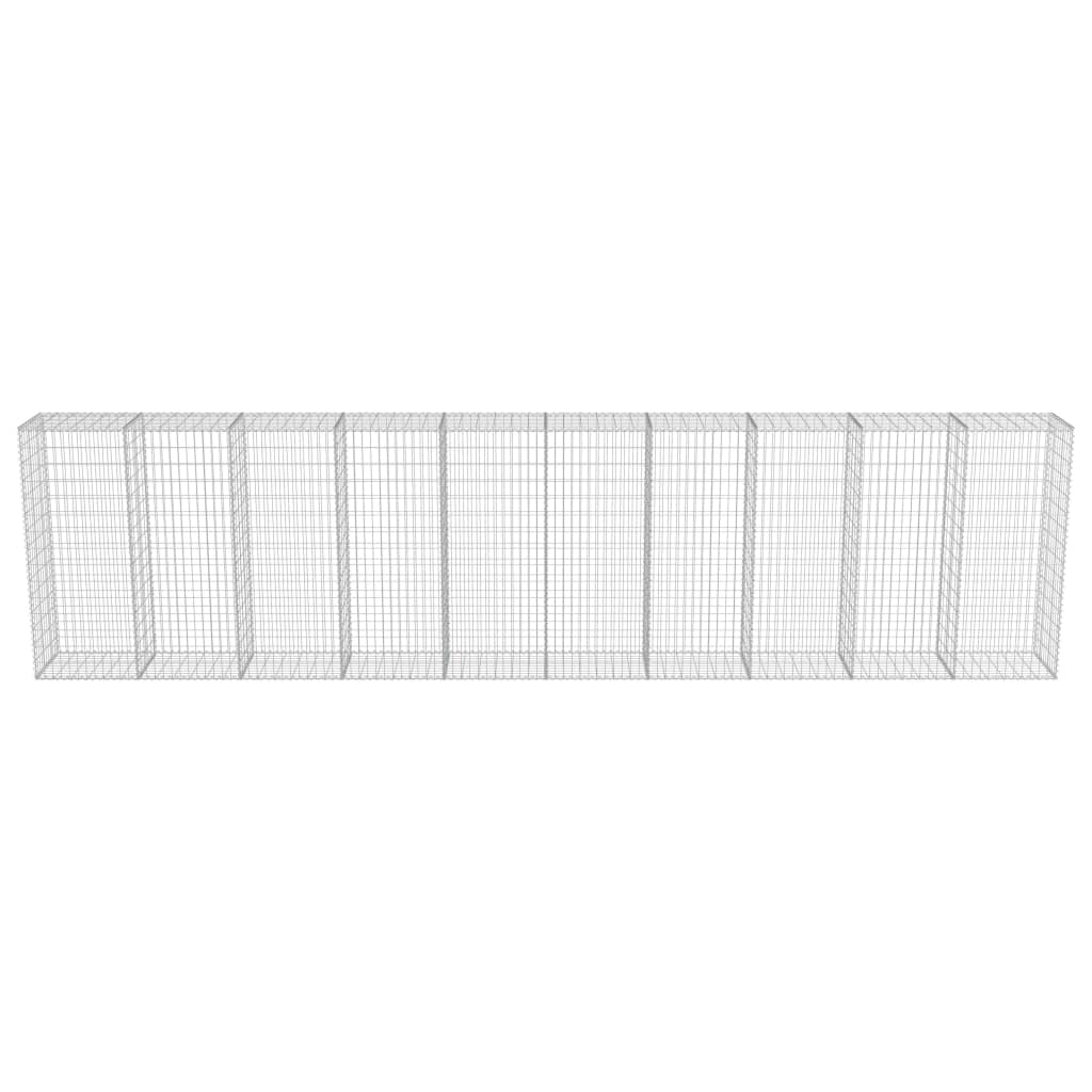 Gabion Wall with Covers Galvanised Steel [Silver]