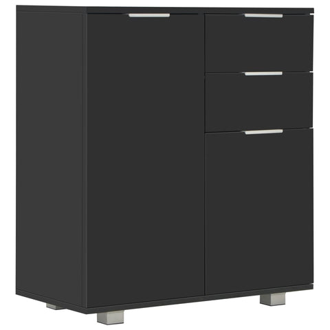 Sideboard High Gloss Black Chipboard