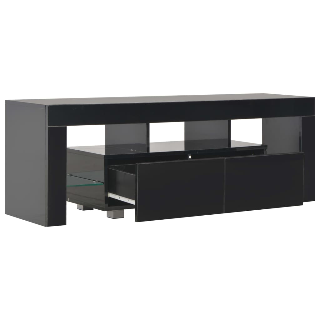 TV Cabinet with LED Lights High Gloss Black