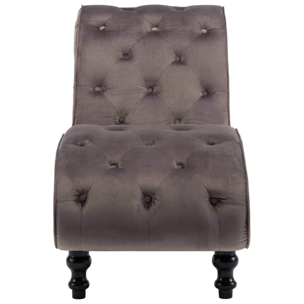 Chaise Lounge Grey Velvet