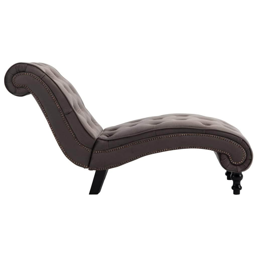 Chaise Lounge Grey Velvet