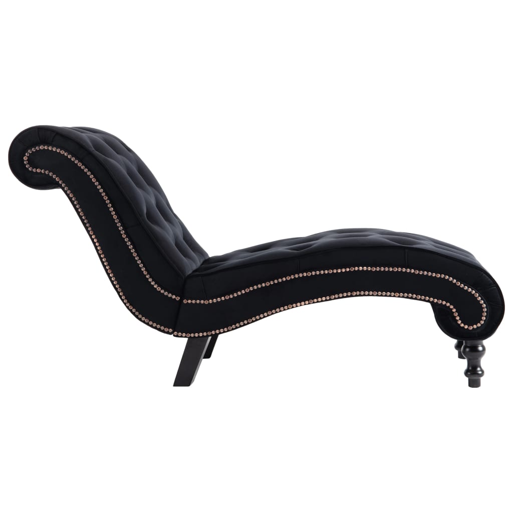 Chaise Lounge Black Velvet