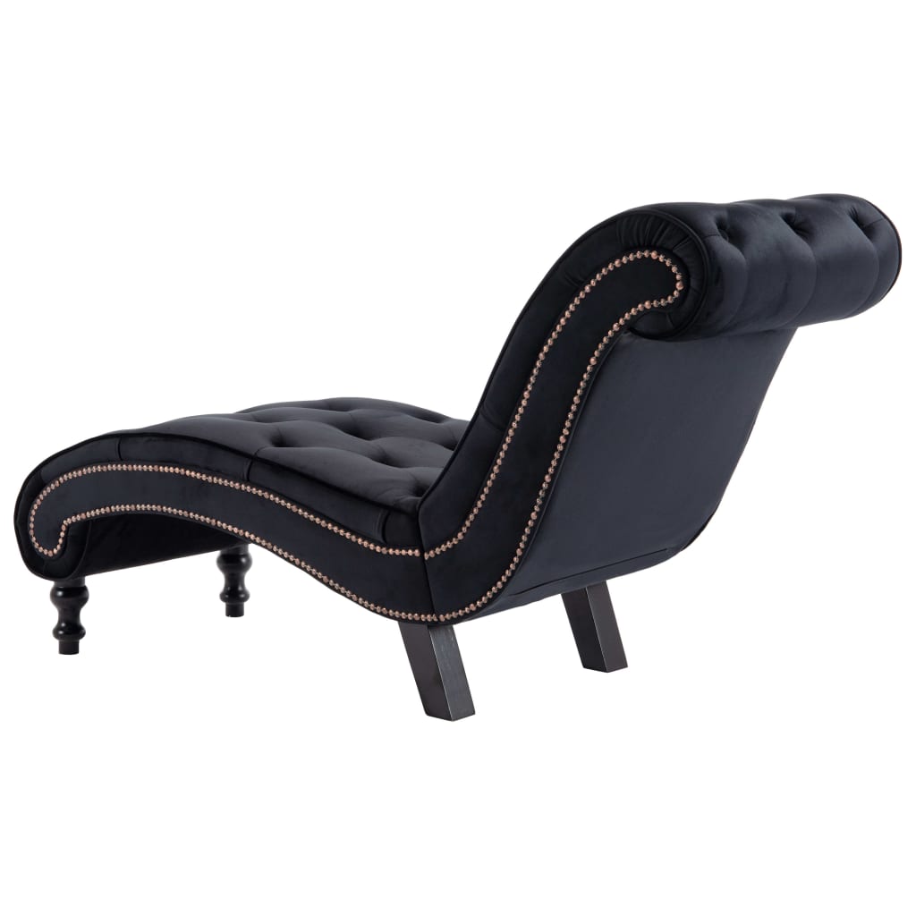 Chaise Lounge Black Velvet