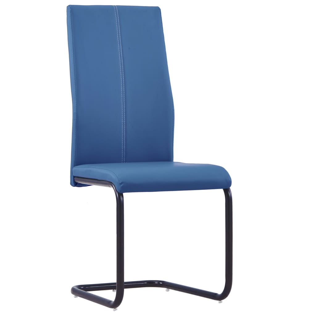 Dining Chairs 2 pcs Blue faux Leather