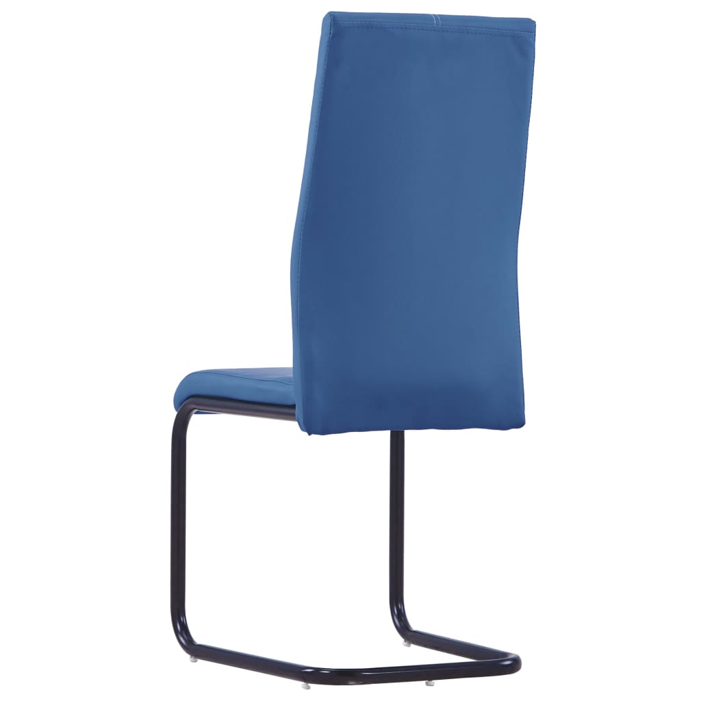 Dining Chairs 4 pcs Blue Leather