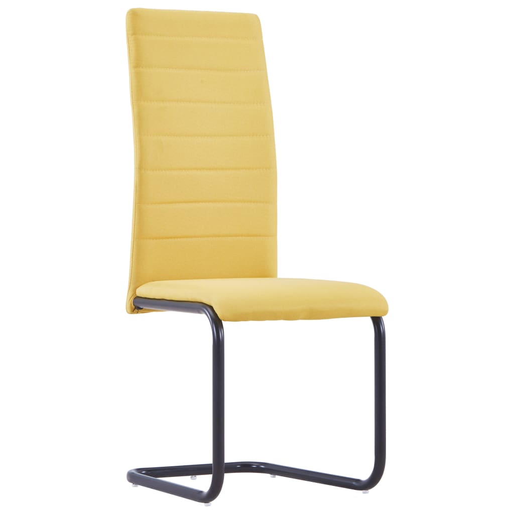 Dining Chairs 2 pcs Yellow Fabric