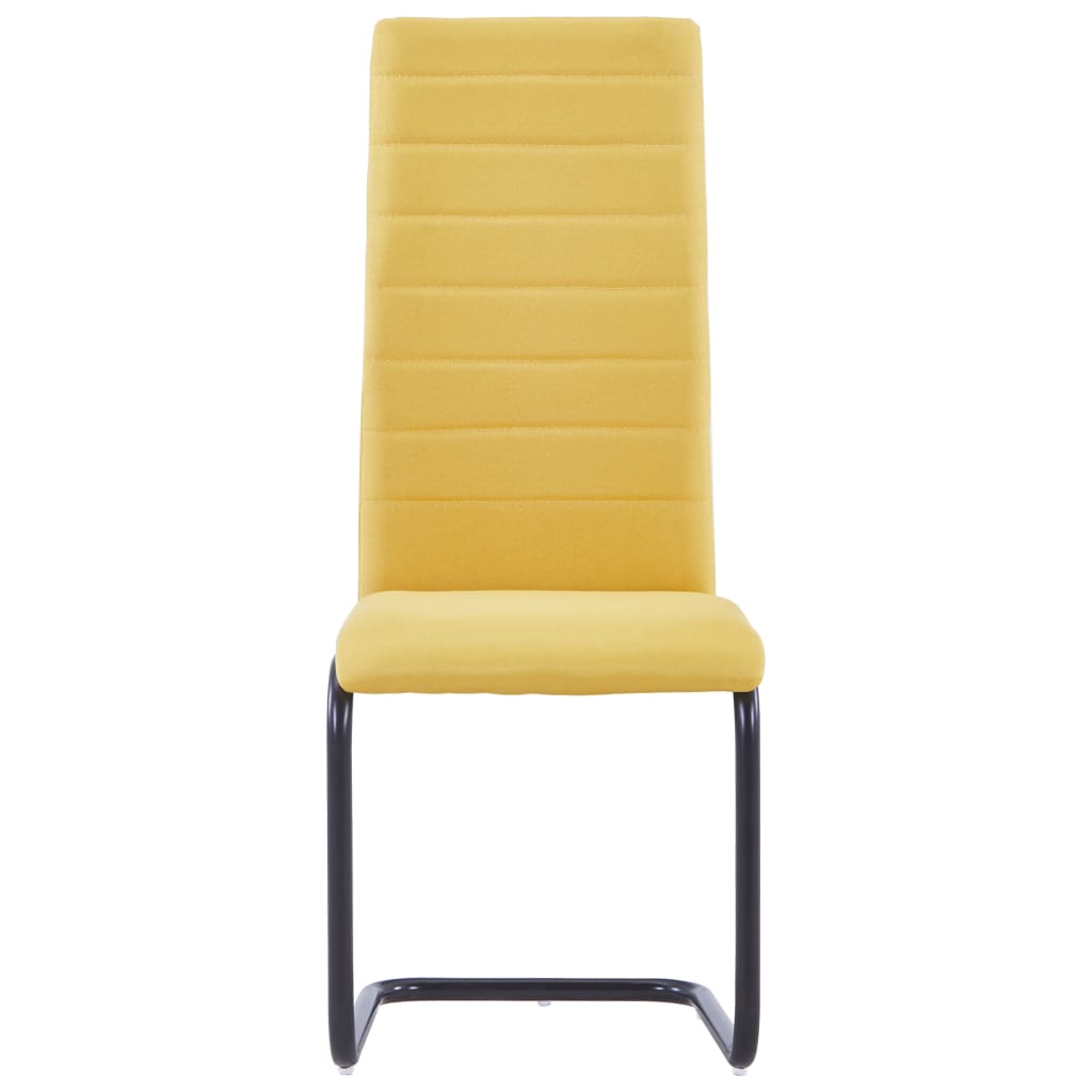 Dining Chairs 2 pcs Yellow Fabric