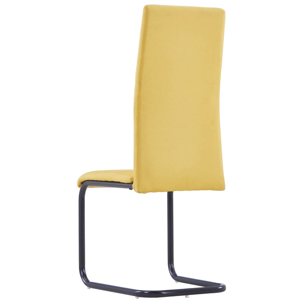 Dining Chairs 2 pcs Yellow Fabric