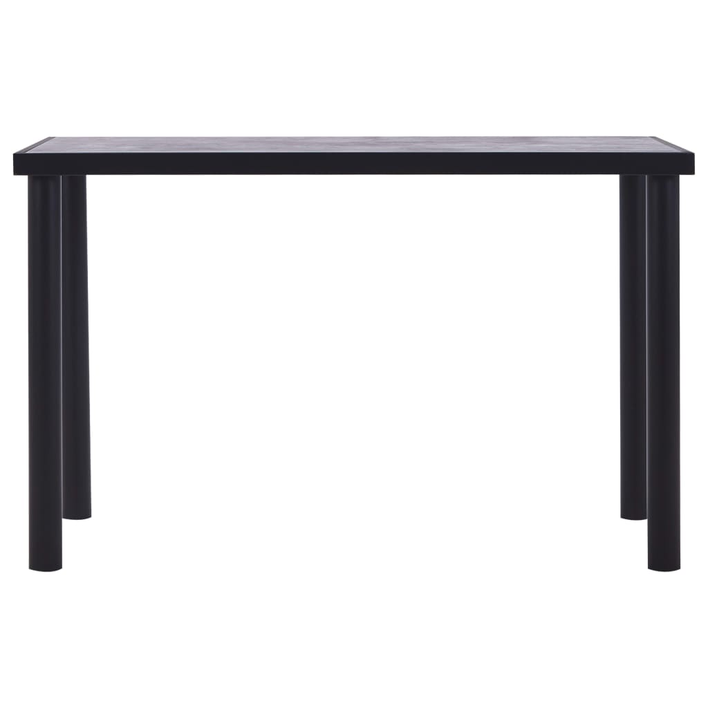 Dining Table Black and Concrete MDF Grey