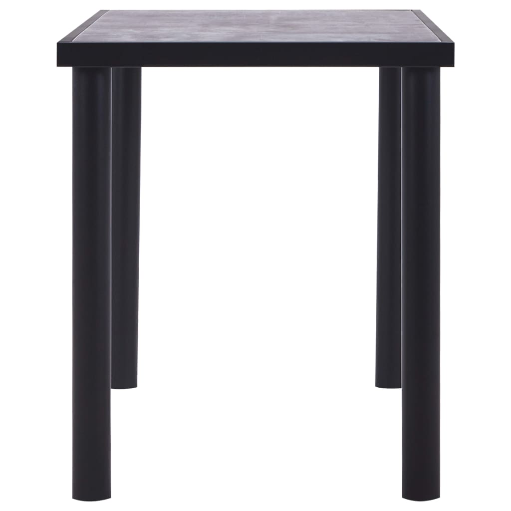 Dining Table Black and Concrete MDF Grey