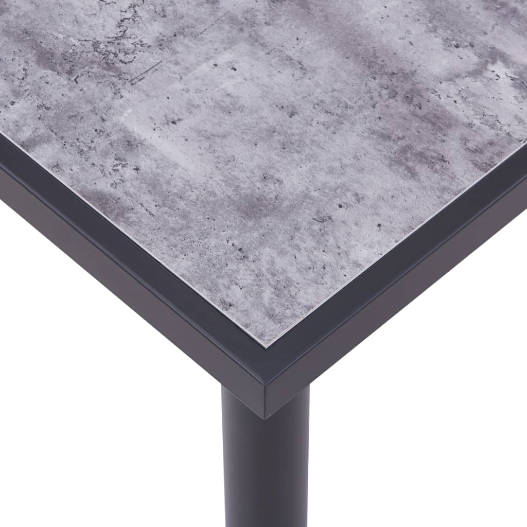 Dining Table Black and Concrete MDF Grey