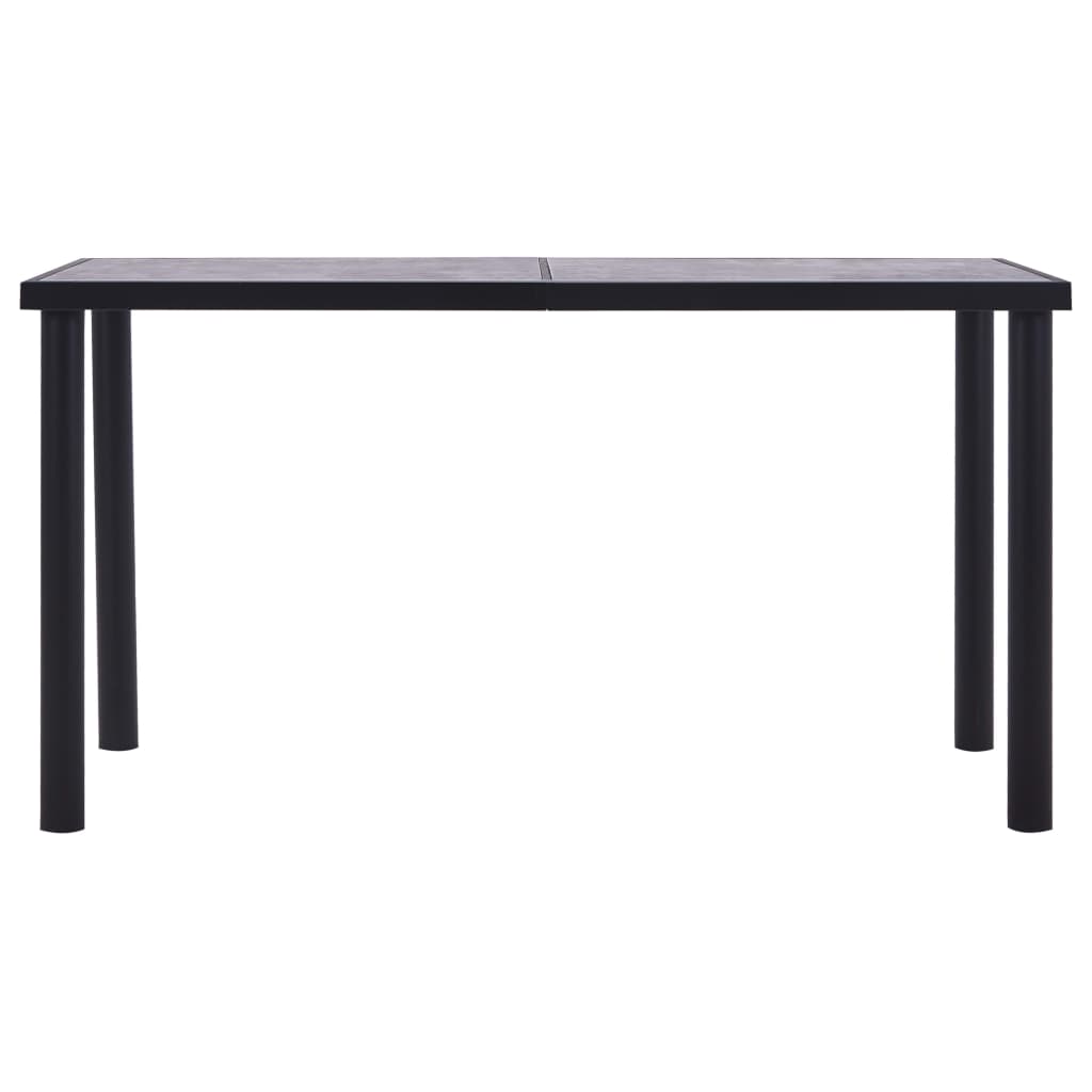 Dining Table Black & Concrete Grey MDF