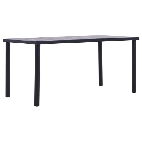 Dining Table Black and Concrete MDF -Grey