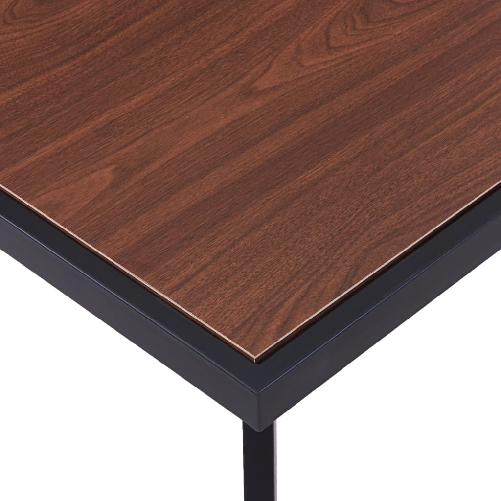 Dining Table Dark Wood and MDF Black