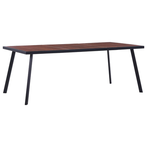 Dining Table Dark Wood and Black MDF