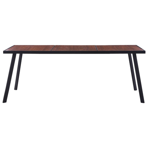 Dining Table Dark Wood and Black MDF