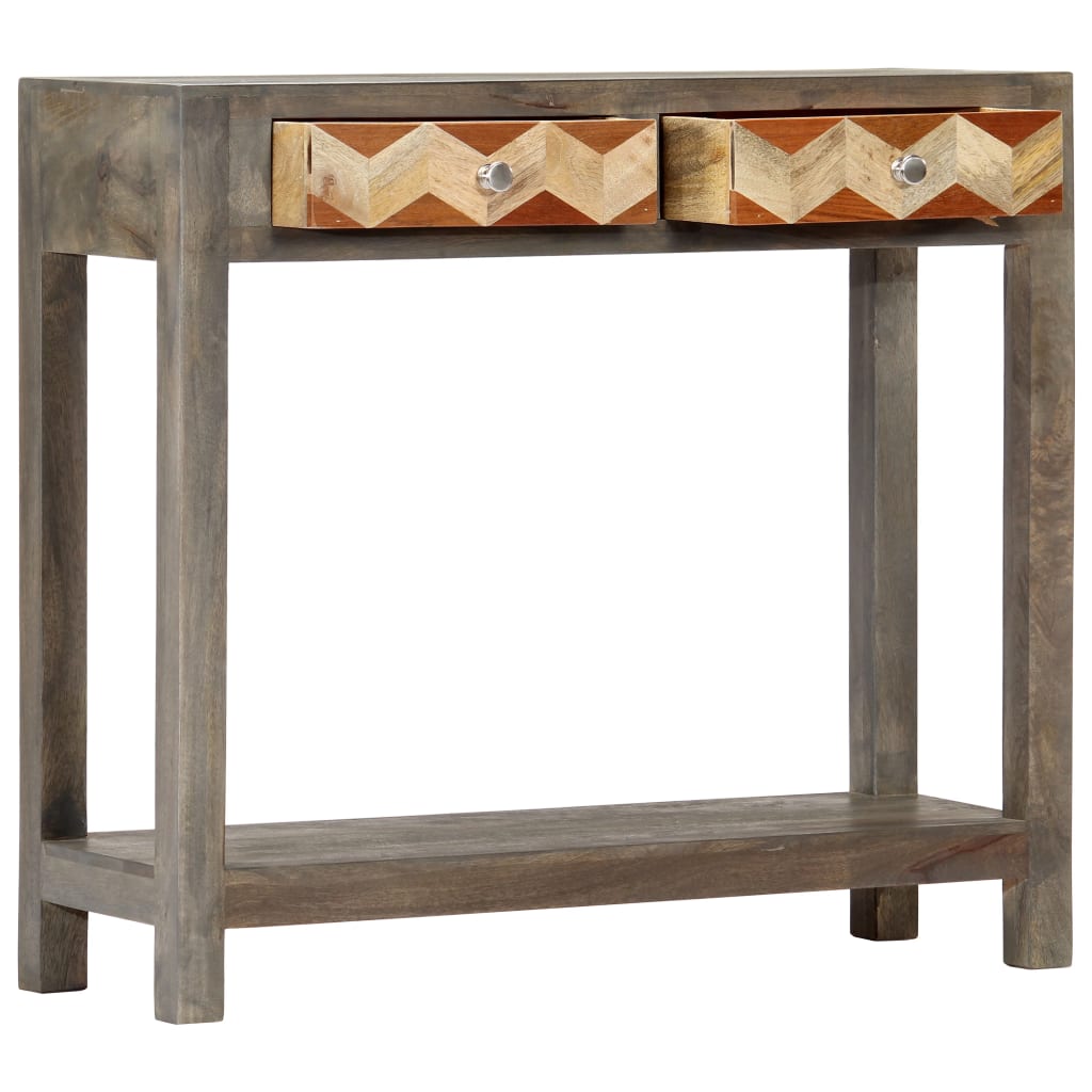 Console Table Grey Solid Mango Wood